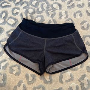 Lululemon gray speed up shorts sz2